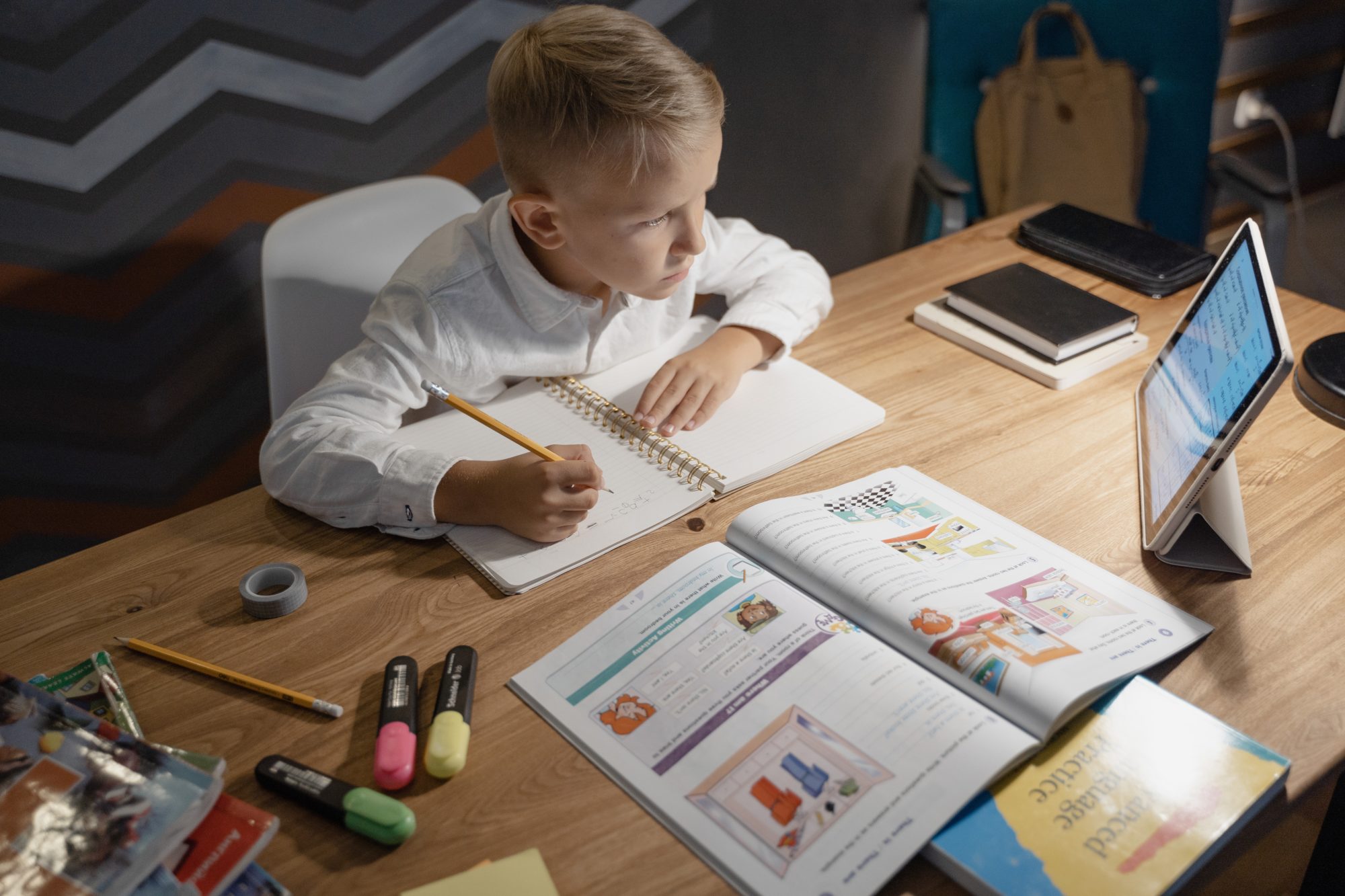 child doing homework